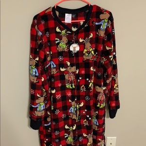 Buffalo plaid onesie pajamas